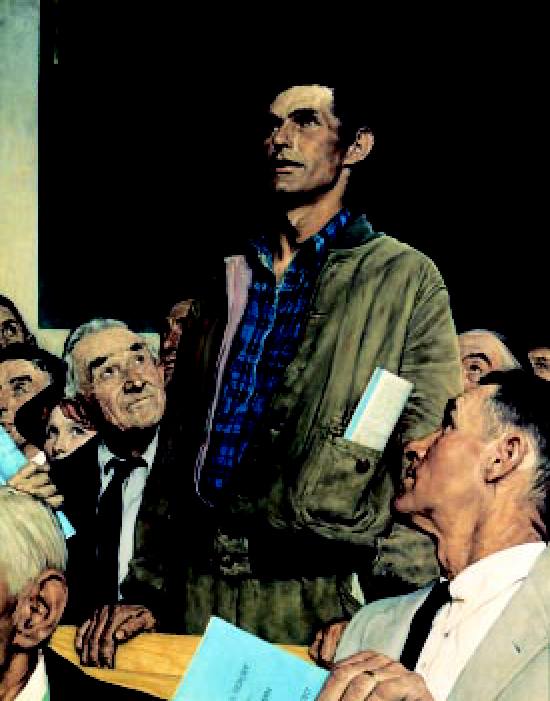 'Town Meeting', painting by Norman Rockwell