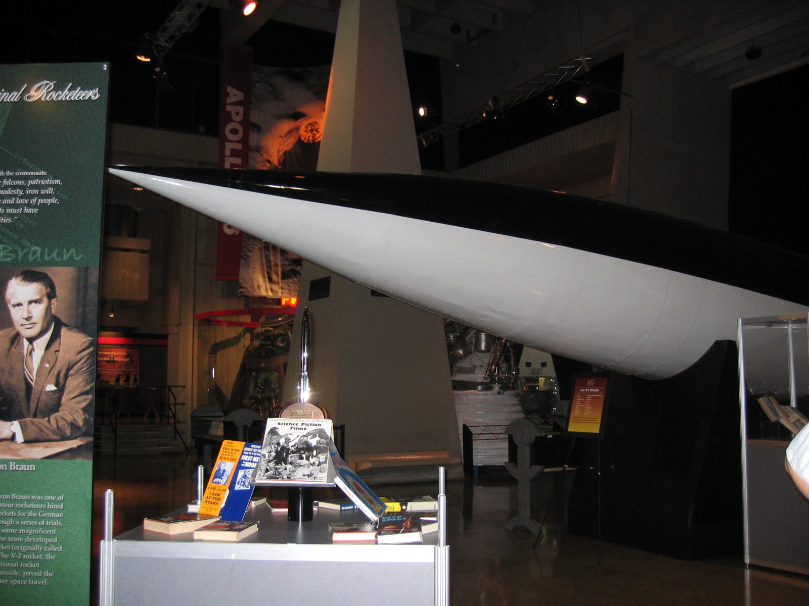 von Braun's Retro Hugo Amidst an Exhibit about the Original Rocketeers