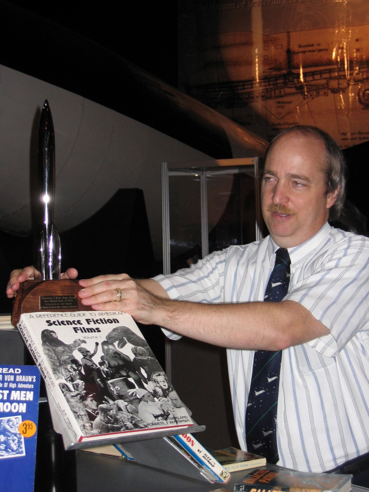 Placing von Braun's Retro Hugo on exhibit.