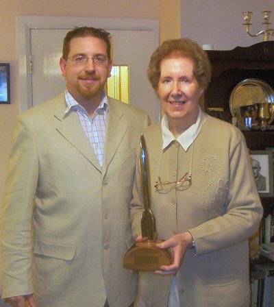 Peggy White with James Bacon